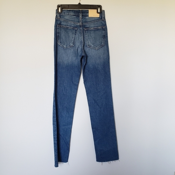 TRAVE Berit High Rise Straight Leg Jeans Raw Hem Santa Monica SZ 23 - Picture 4 of 8
